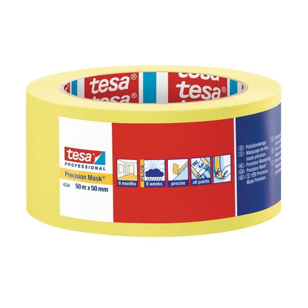 Tesa krepp Precision gult 50mm x 50m