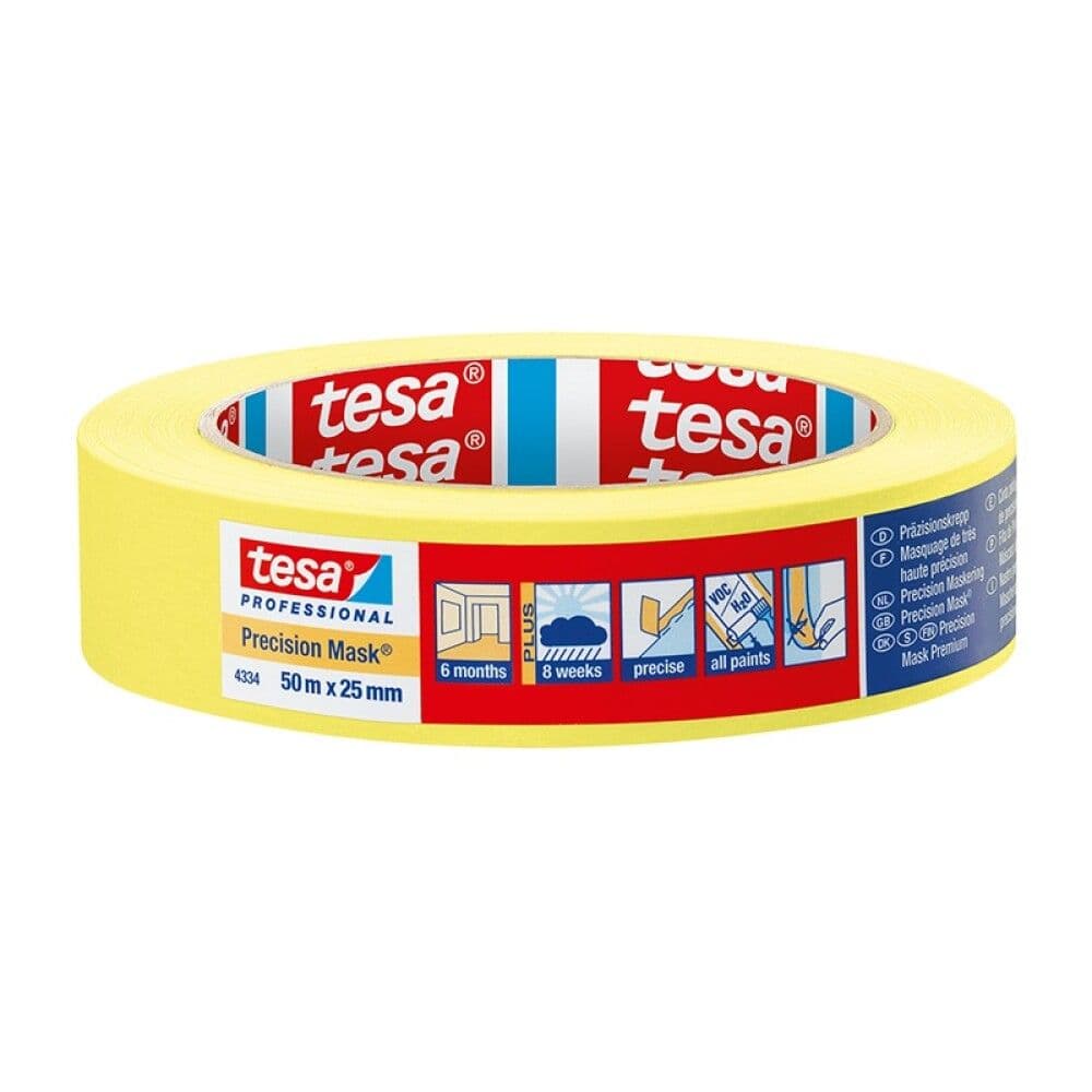 Tesa krepp Precision gult 25mm x 50m